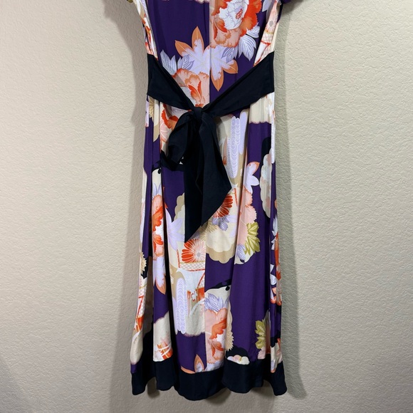 NEW Corey Lynn Calter Women's Silk Floral Fit and Flare Cap Sleeve Midi Dress 0 - Picture 11 of 12